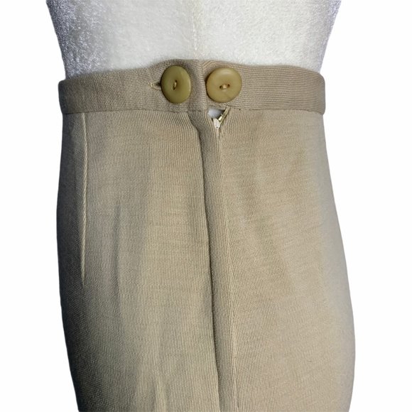 Vintage 50s Beige Knit Wool Skirt & Top Set 36PE - Picture 8 of 11